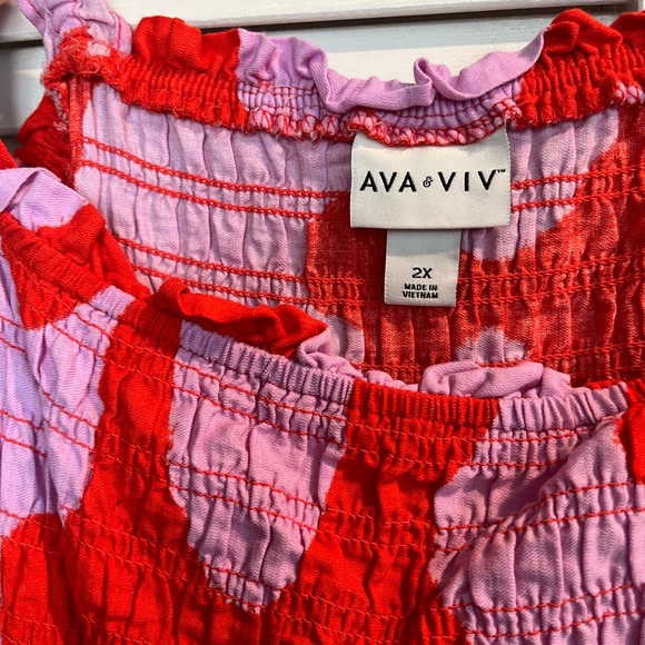 Ava & Viv Smocked Peplum Tank - 2X - Picture 3 of 5